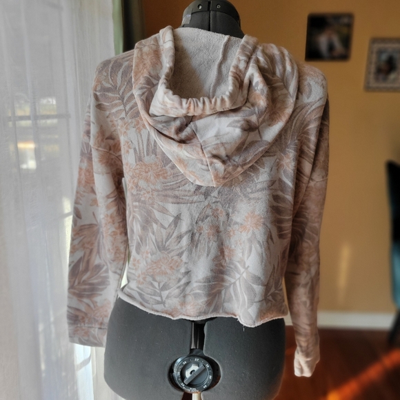 Ron Jon Cozy Floral Cut Off Hoodie Women Size Small - Picture 6 of 9